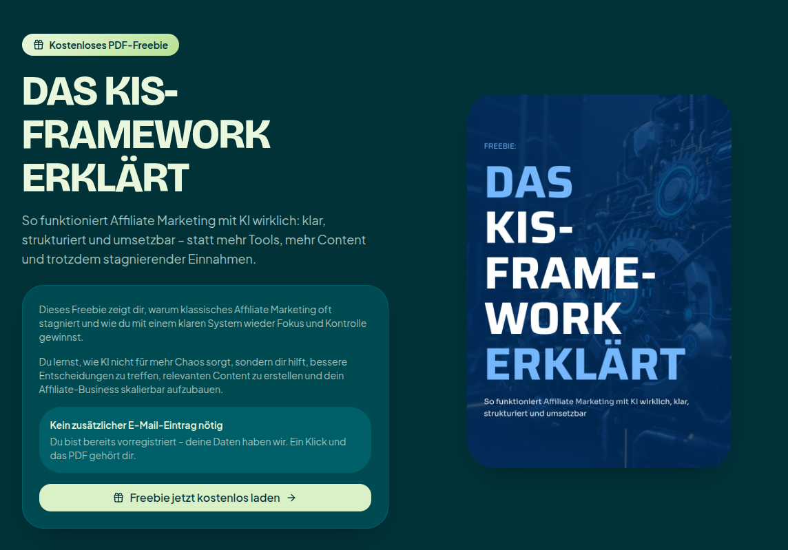 App 1: Freebie-Optin-Funnel mit Squeeze-Page zum KIS-Framework